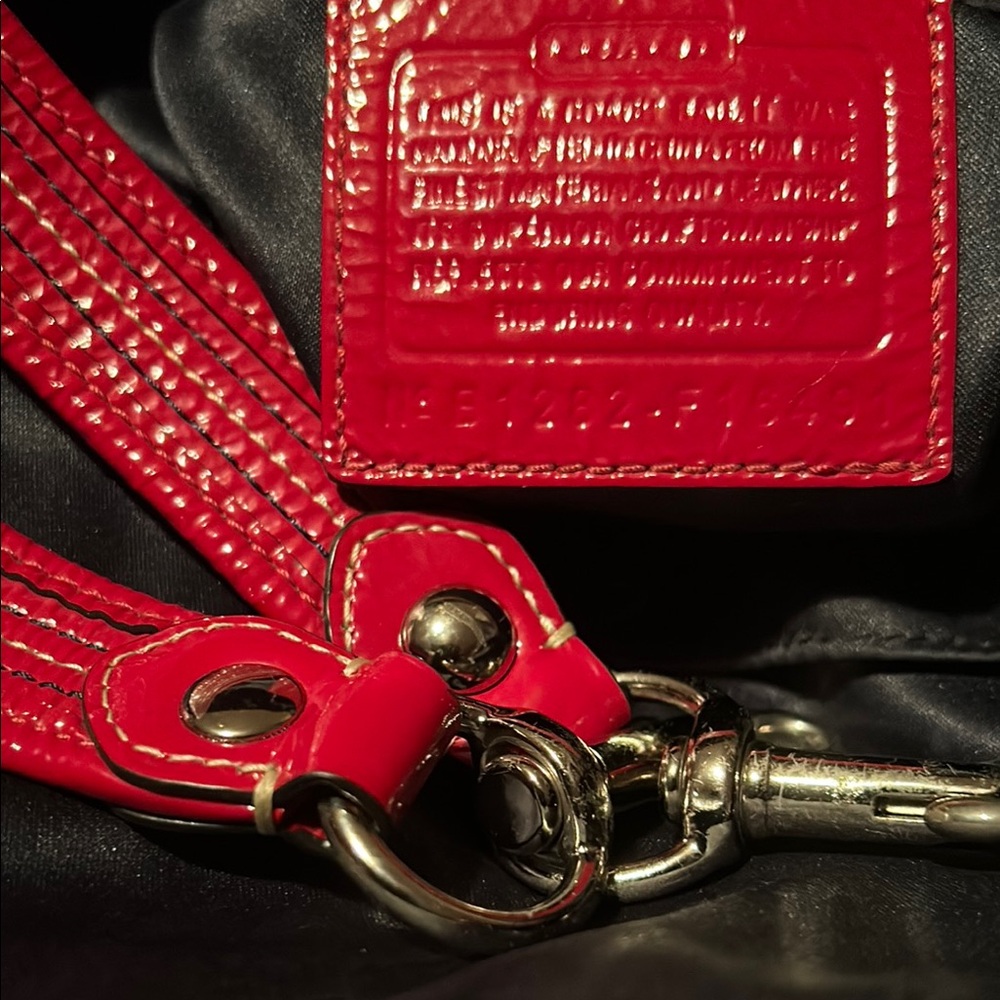 Coach Rare 2012 Set of Poppy Red Patent Leather Satchel & Wristlet Both in EUC - Picture 14 of 16
